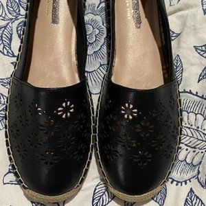 Kate Spade Garcia Espadrille flats shoes black size 6.5 M
